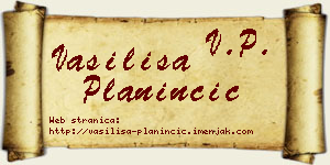 Vasilisa Planinčić vizit kartica